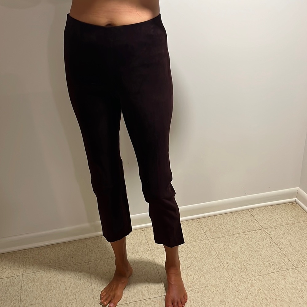 Vince plum cropped suede flavored leggings